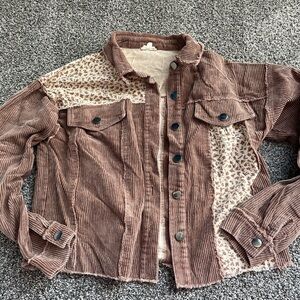 Stylish Brown Corduroy Women's Jacket